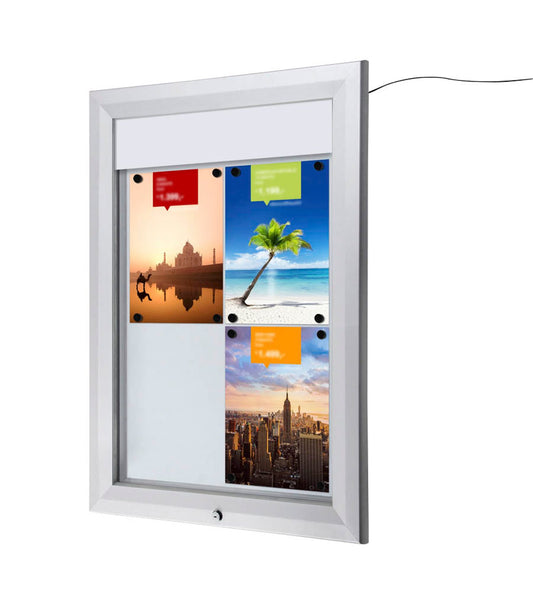 Showdown® Displays Schaukasten T LED silber DIN A4