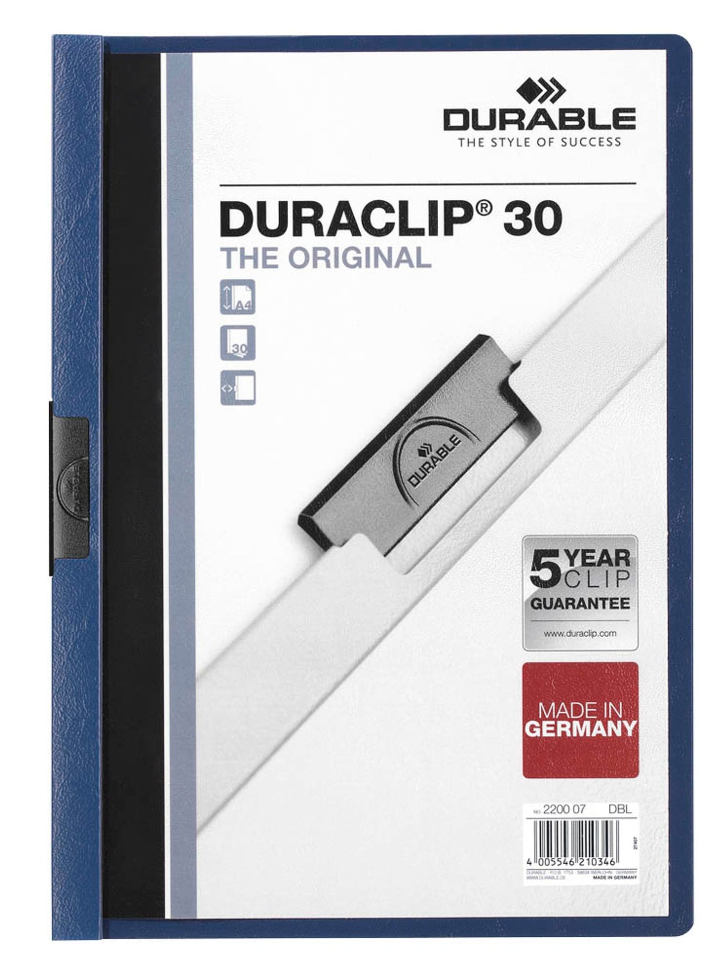5 DURABLE Klemmhefter DURACLIP