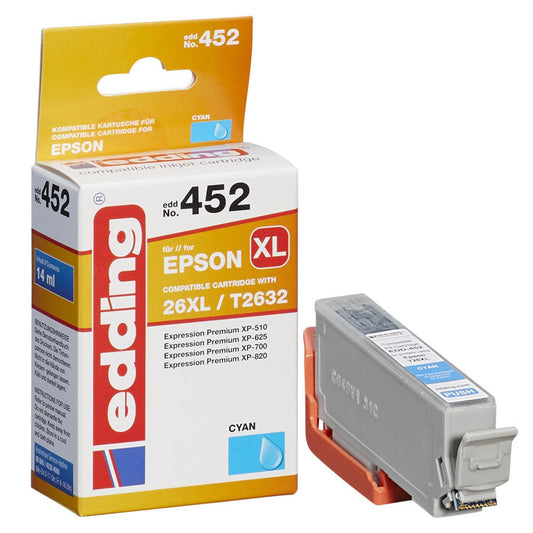 edding EDD-452 cyan Druckerpatrone kompatibel zu EPSON T2632 | 18-452