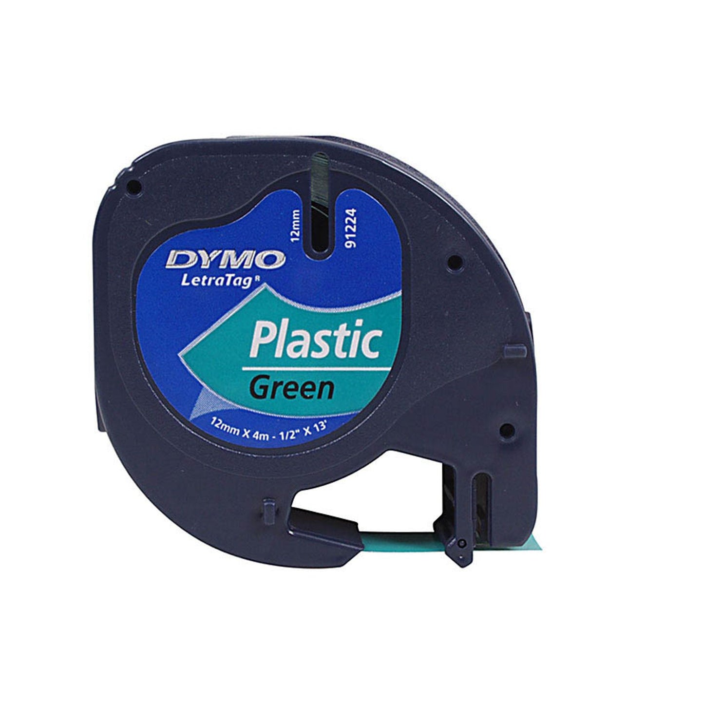 DYMO Schriftband LetraTag 91224 , 12 mm schwarz auf grün | S0721640
