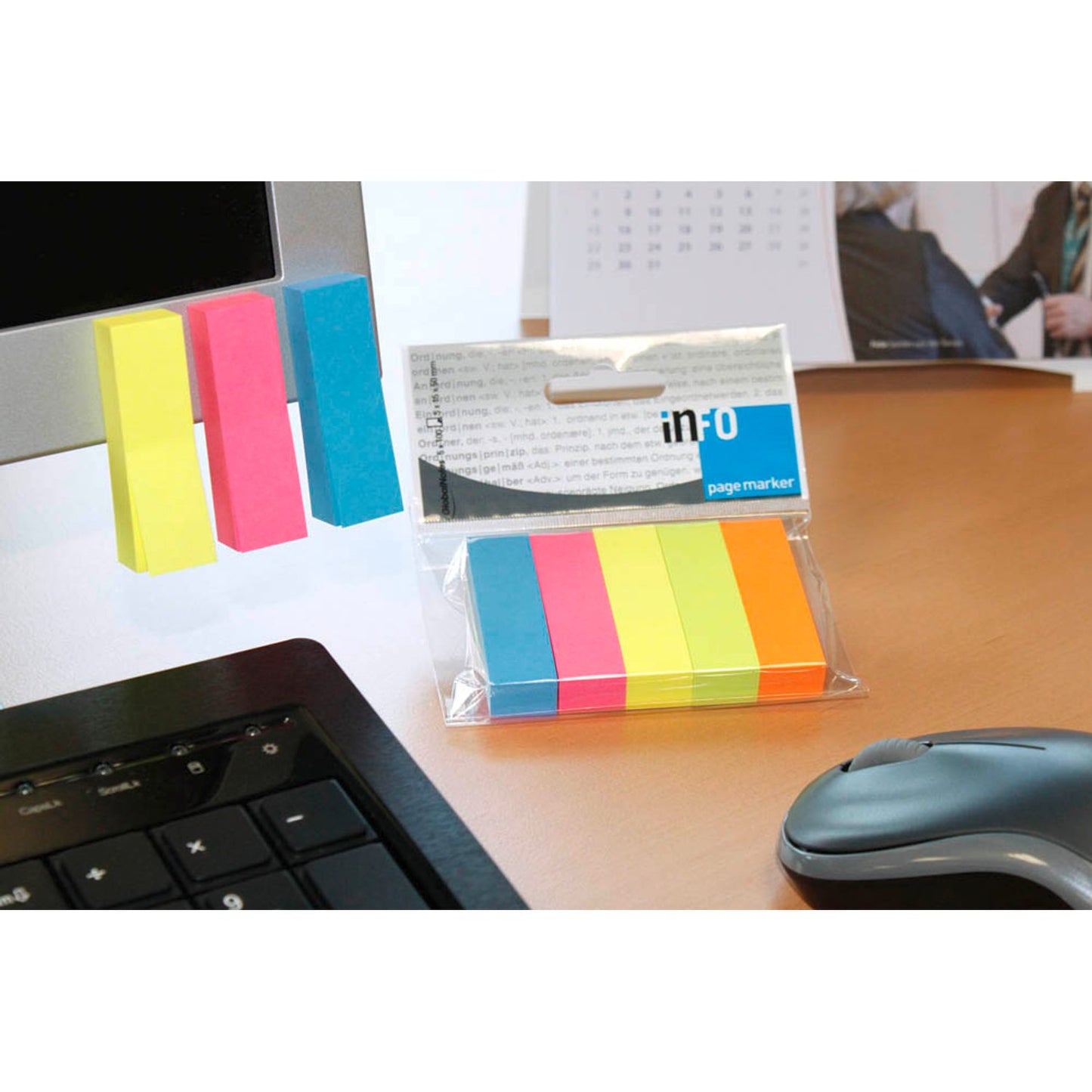 inFO Brillantmix Haftmarker farbsortiert 5x 100 Streifen | 5679-39-PK-5 | 1 Pack = 5x 100 Streifen