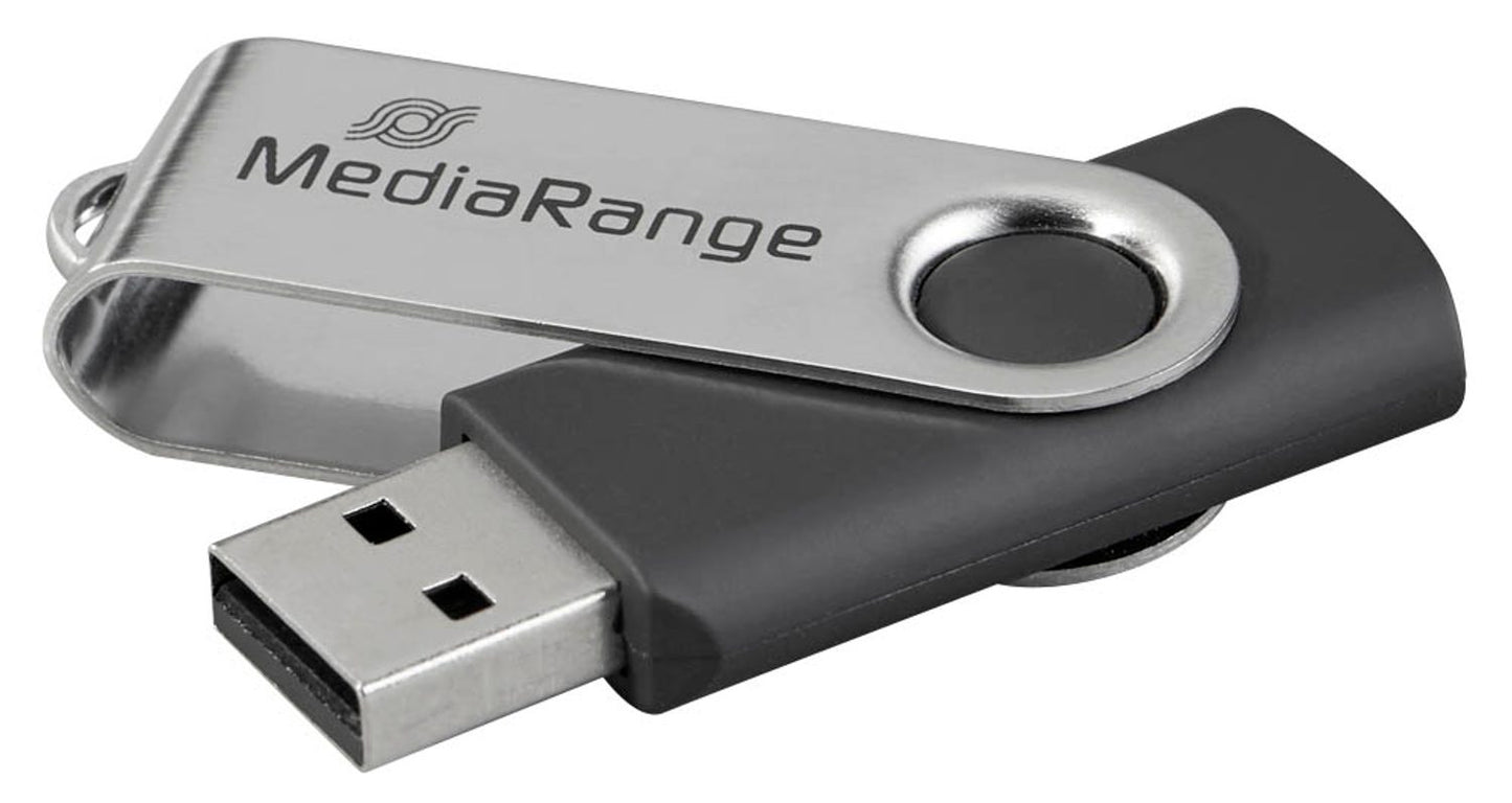 MediaRange USB-Stick schwarz, silber