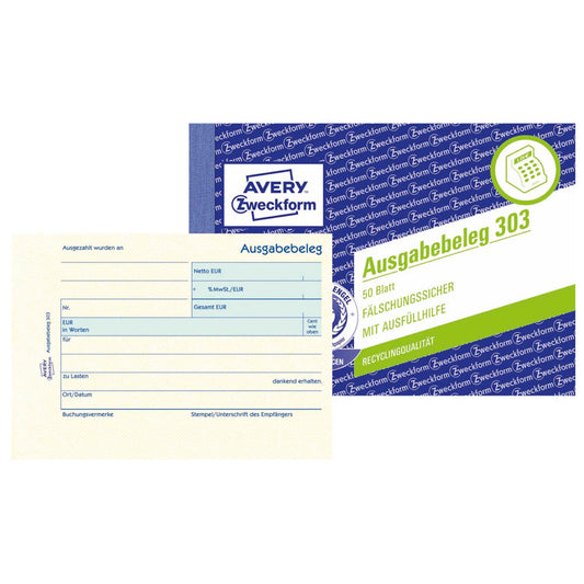 AVERY Zweckform Ausgabebeleg Formularbuch | 303