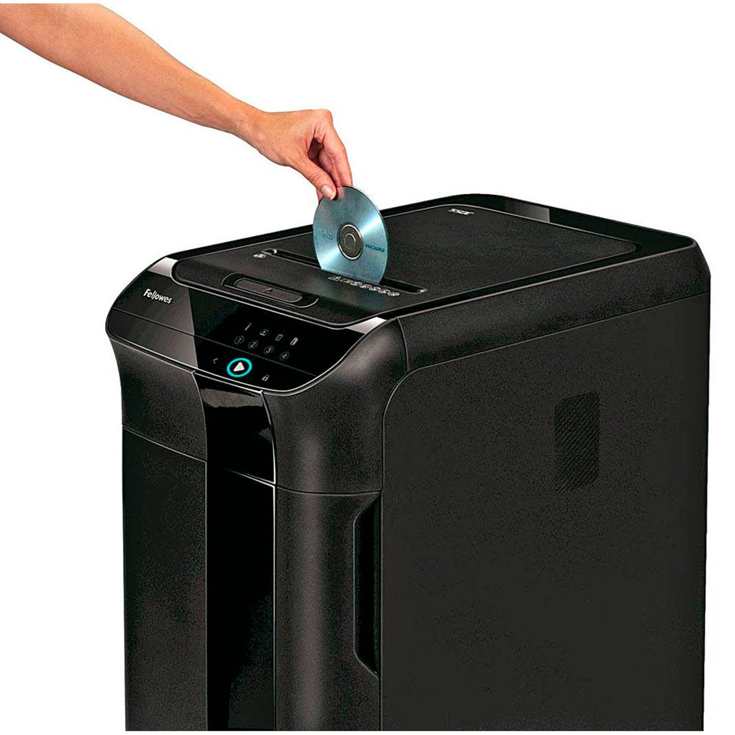 Fellowes AKTION: AutoMax 550C Aktenvernichter mit Partikelschnitt P-4, 4 x 38 mm, bis , schwarz mit CashBack | 4963101