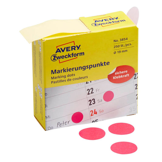 AVERY Zweckform Klebepunkte magenta Ø 19,0 mm | 3854 | 1 Rolle = 250 St.