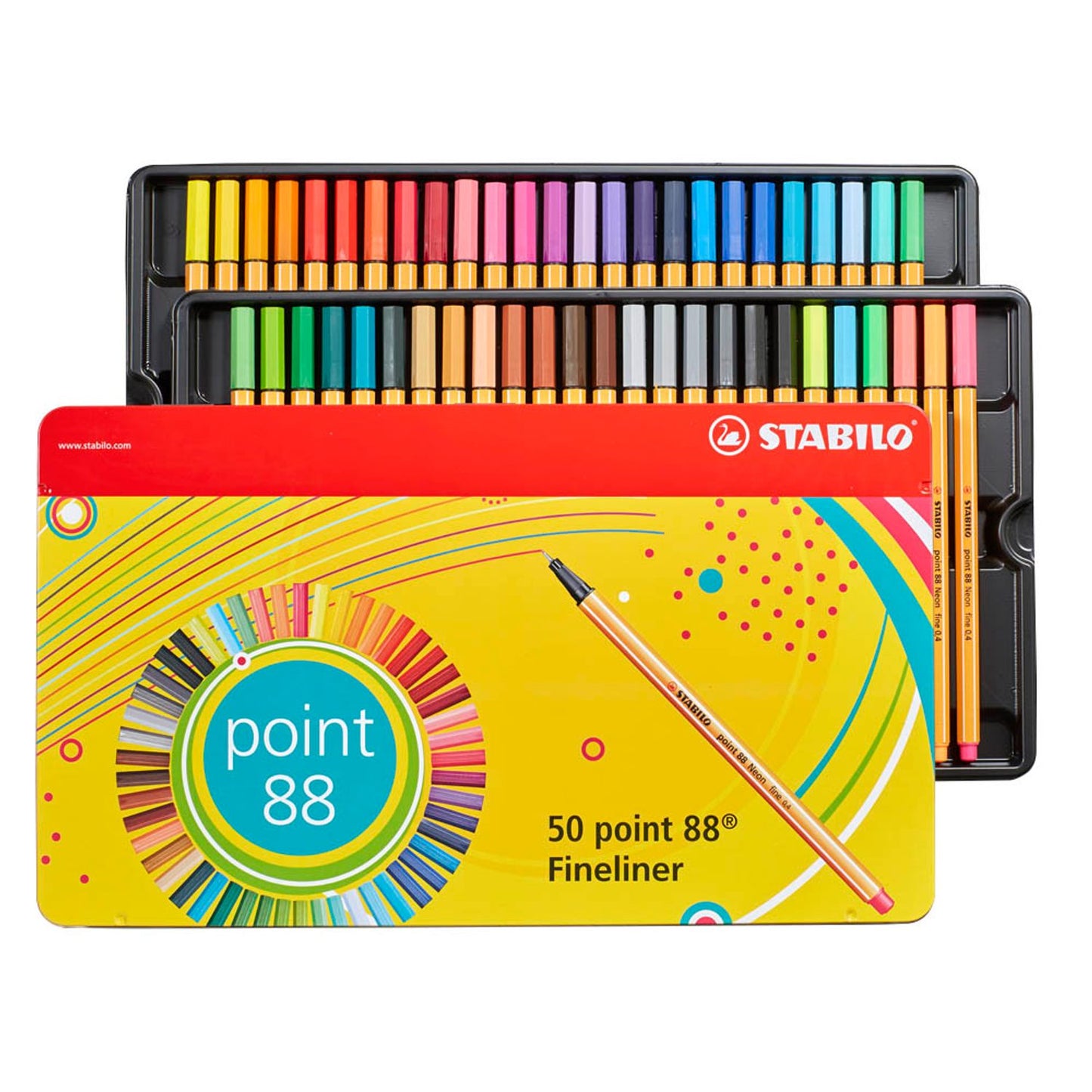 STABILO point 88 Fineliner farbsortiert 0,4 mm | 8850-6 | 1 Pack = 50 St.