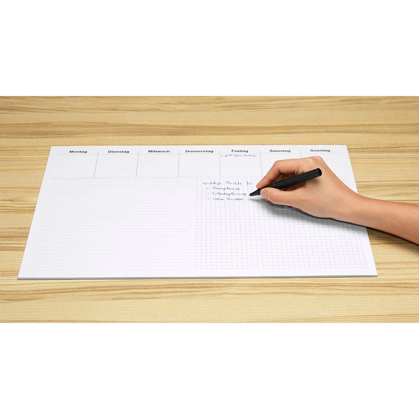 RNK-Verlag Schreibtischunterlage Office - liniert & kariert weiß | 46632