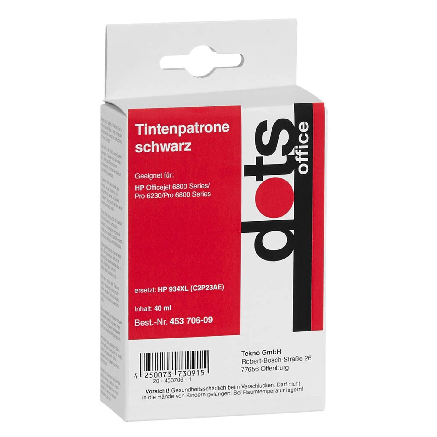 dots schwarz Druckerpatrone kompatibel zu HP 934XL (C2P23AE) | 1743,0001-DOTS