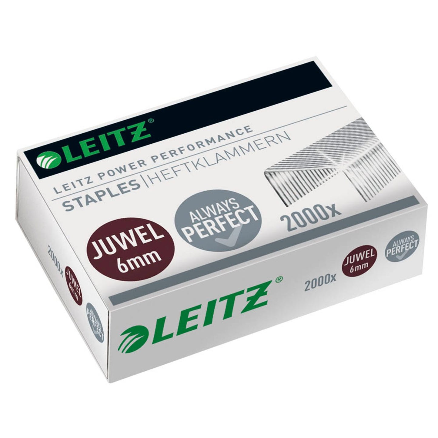 LEITZ Heftklammern Juwel 5642 6 mm | 56420000 | 1 Pack = 2.000 St.
