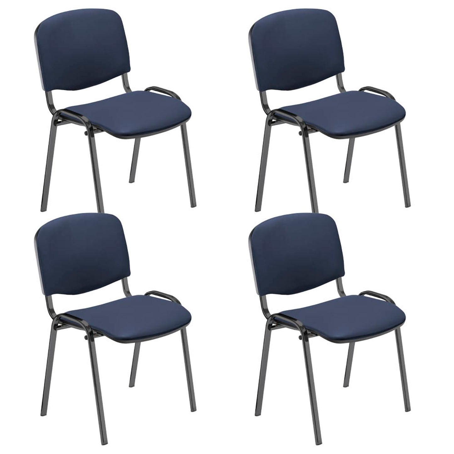 4 Nowy Styl Besucherstühle Iso, schwarz Kunstleder