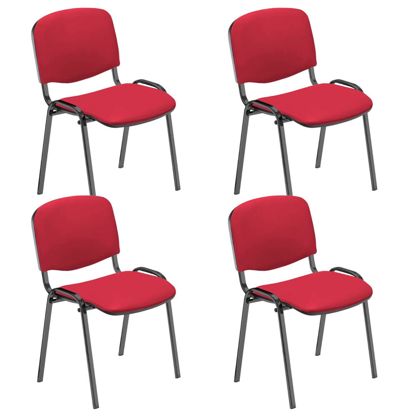 4 Nowy Styl Besucherstühle Iso, schwarz Kunstleder