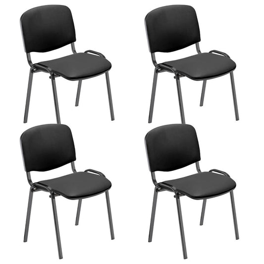 4 Nowy Styl Besucherstühle Iso, schwarz Kunstleder