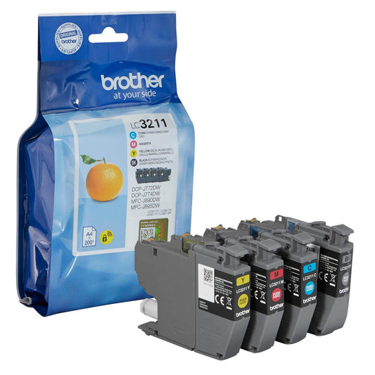 brother LC-3211VALDR schwarz, cyan, magenta, gelb Druckerpatronen, 4er-Set | LC3211VALDR | 1 Pack = 4 St.