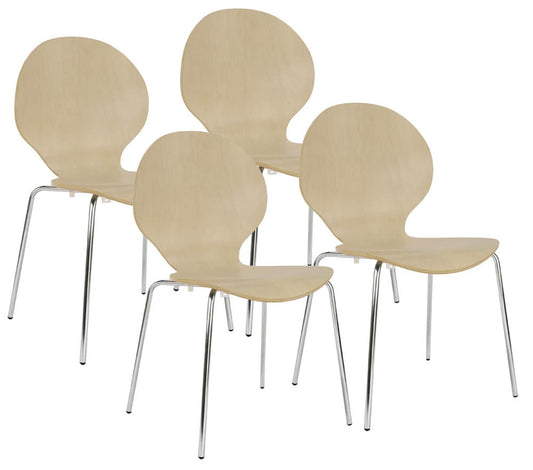 4 Nowy Styl Schalenstühle Cafe VI Holz
