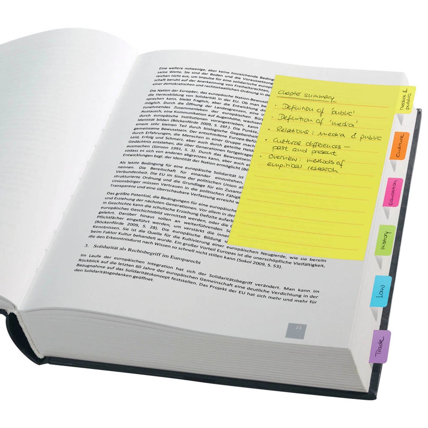 SIGEL TABS MARKER NOTES Haftnotizen farbsortiert | HN205 | 1 Pack = 42 Blatt