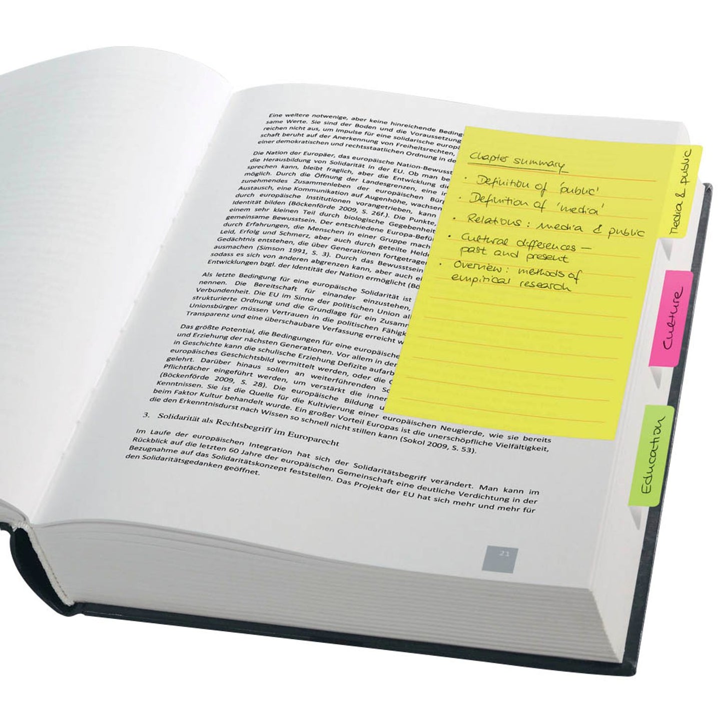 SIGEL TAB MARKER NOTES Haftnotizen farbsortiert | HN206 | 1 Pack = 42 Blatt