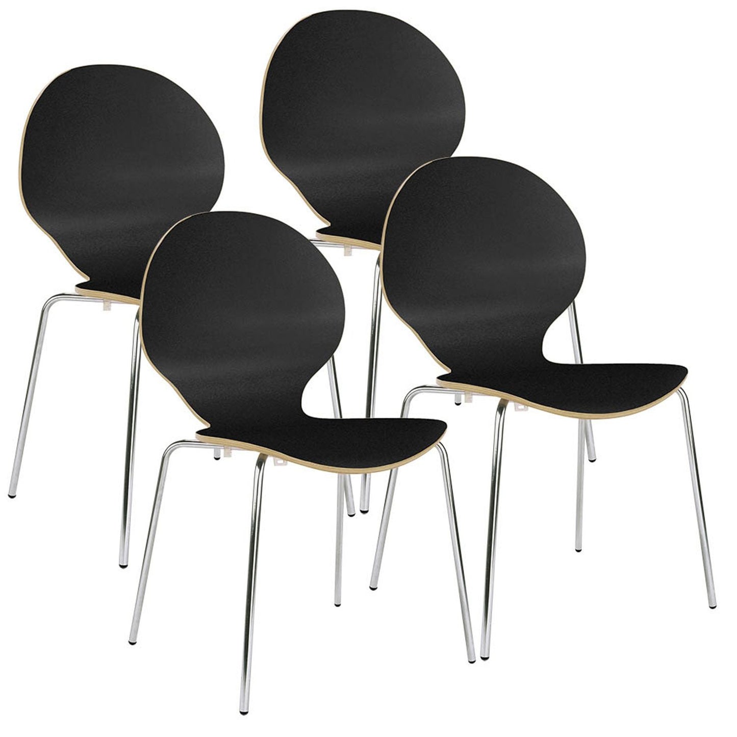 4 Nowy Styl Schalenstühle Cafe VI Holz