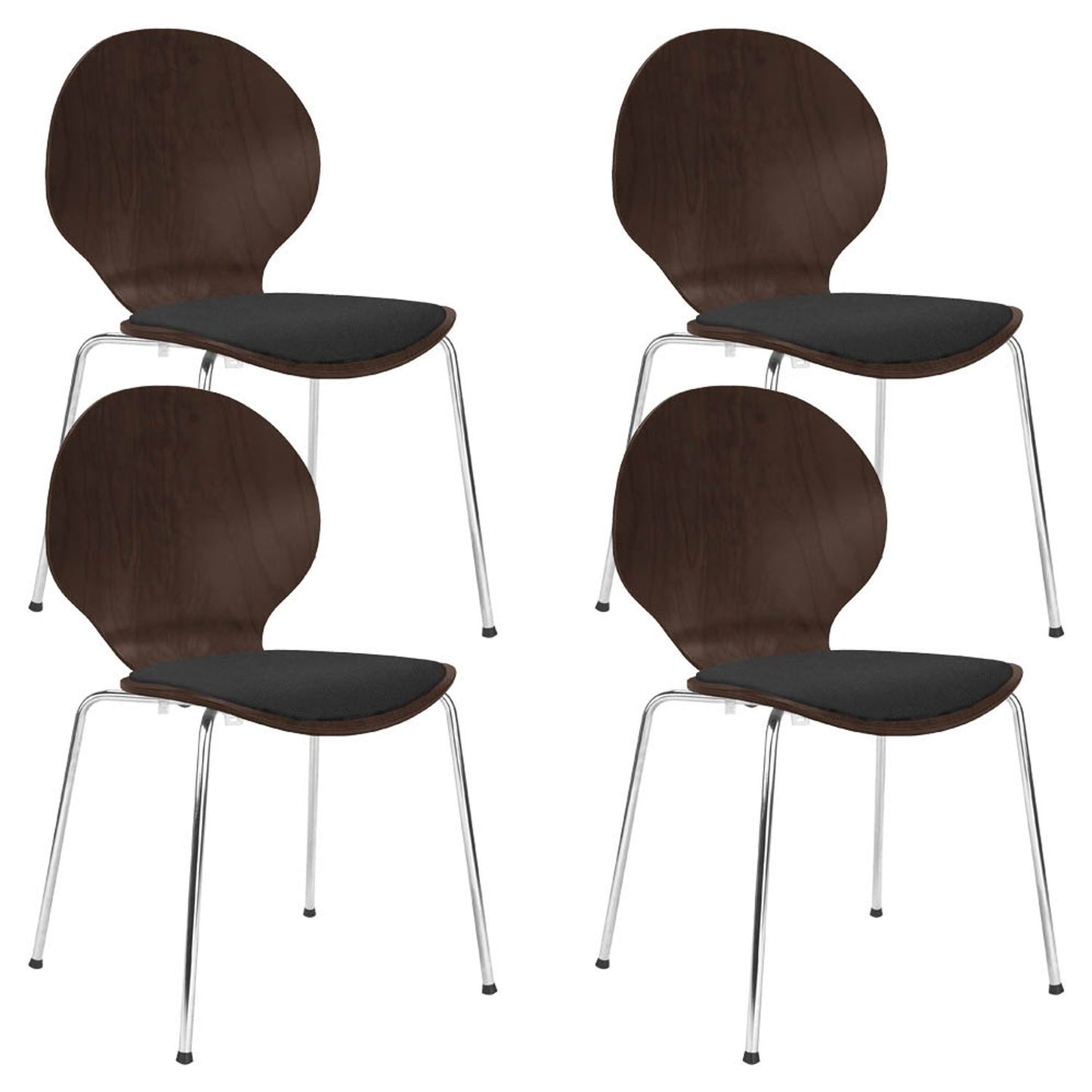 Nowy Styl Schalenstühle Cafe VI wenge, schwarz Holz | WCC11-AT6Z-FACY89-330300 | 1 Pack = 4 St.