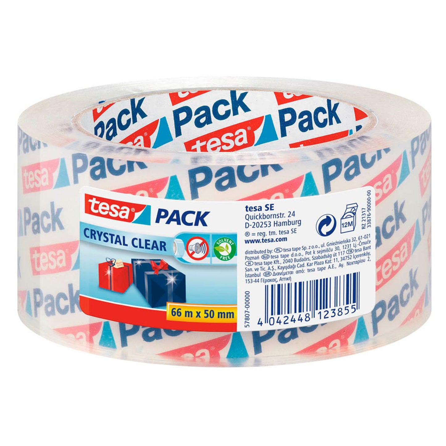 tesa Packband pack® Crystal Clear transparent 50,0 mm x 66,0 m | 57807-00000-01
