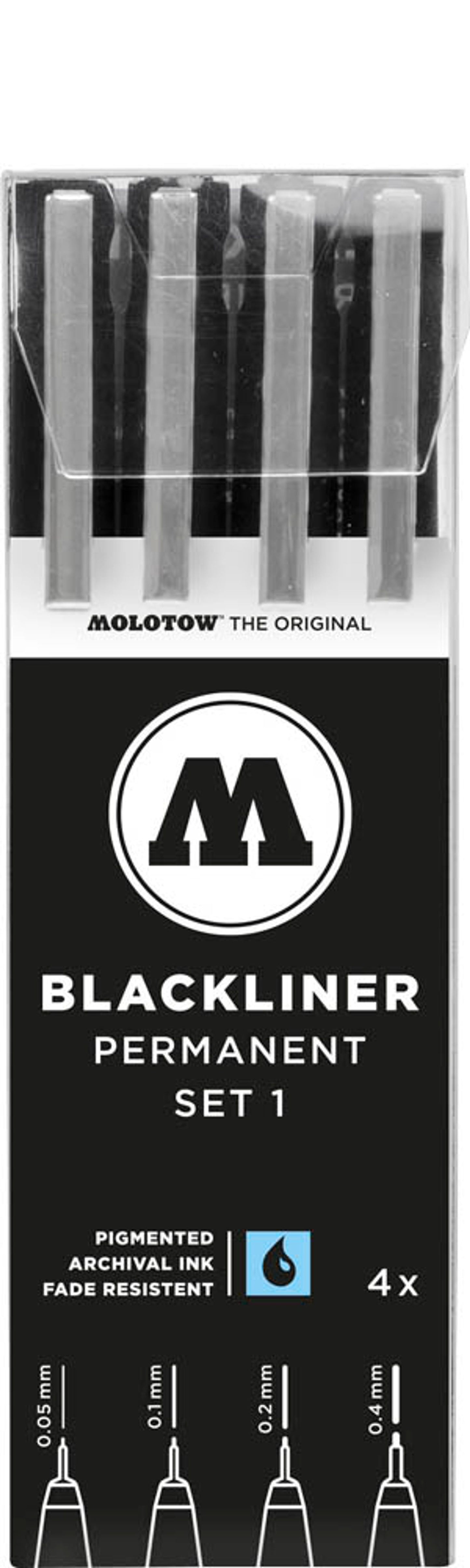 MOLOTOW BLACKLINER Fineliner-Set schwarz