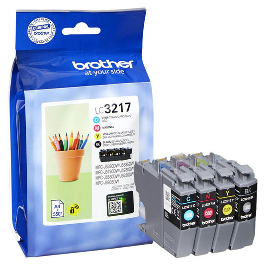 brother LC-3217VALDR schwarz, cyan, magenta, gelb Druckerpatronen, 4er-Set | LC3217VALDR | 1 Pack = 4 St.