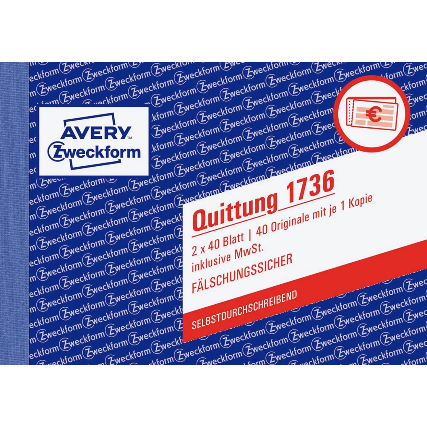 AVERY Zweckform Quittung, inkl. MwSt. Formularbuch | 1736