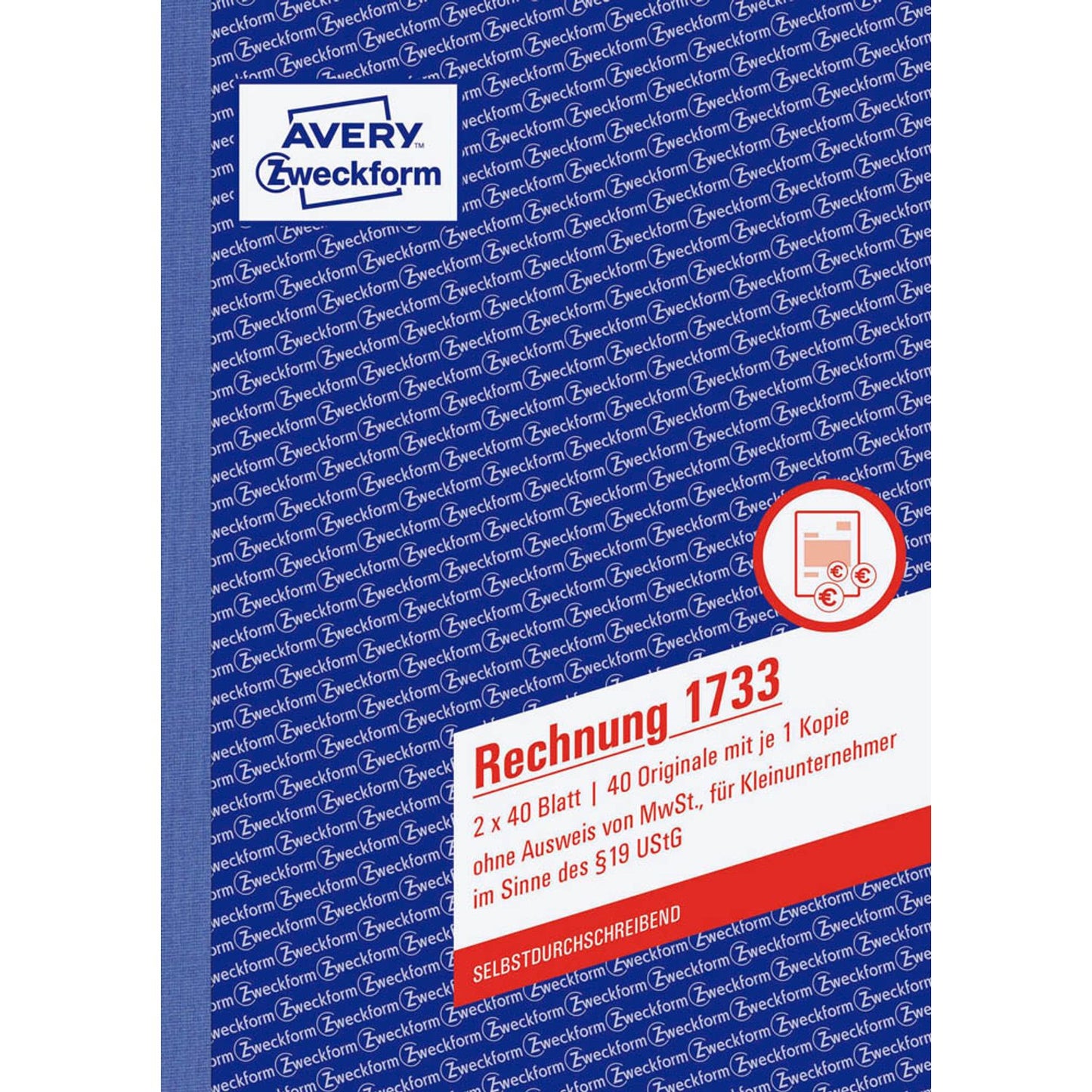 AVERY Zweckform Rechnung für Kleinunternehmer (ohne MwSt.-Ausweis) Formularbuch | 1733