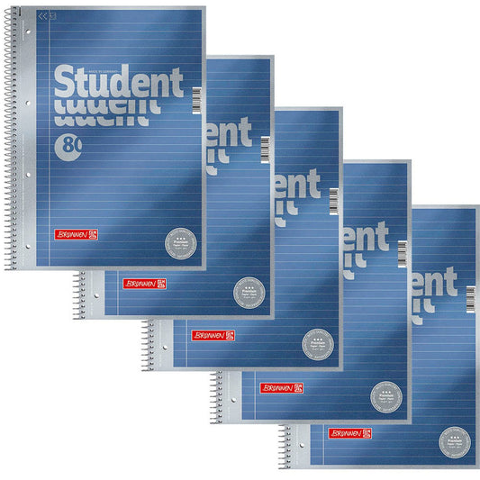 BRUNNEN Collegeblöcke Student Premium liniert DIN A4 Innenrand | 1067141 | 1 Pack = 5 Blöcke