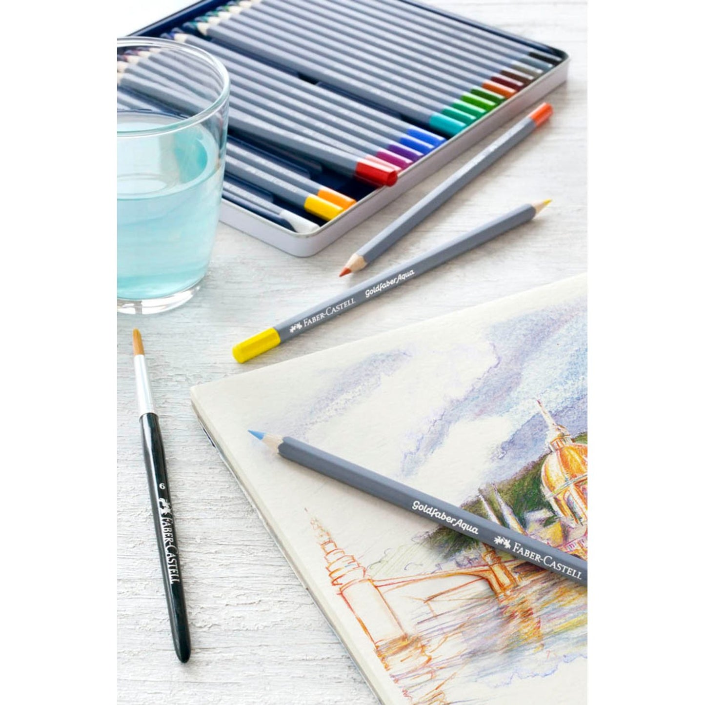 FABER-CASTELL Goldfaber Aqua Aquarellstifte farbsortiert | 114639 | 1 Pack = 36 St.
