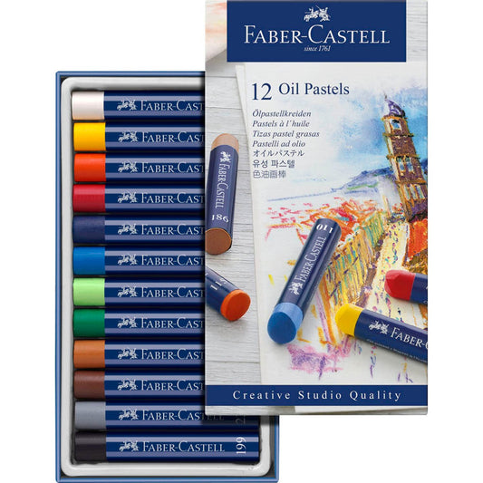 FABER-CASTELL Pastell Ölkreide farbsortiert | 127012 | 1 Pack = 12 St.