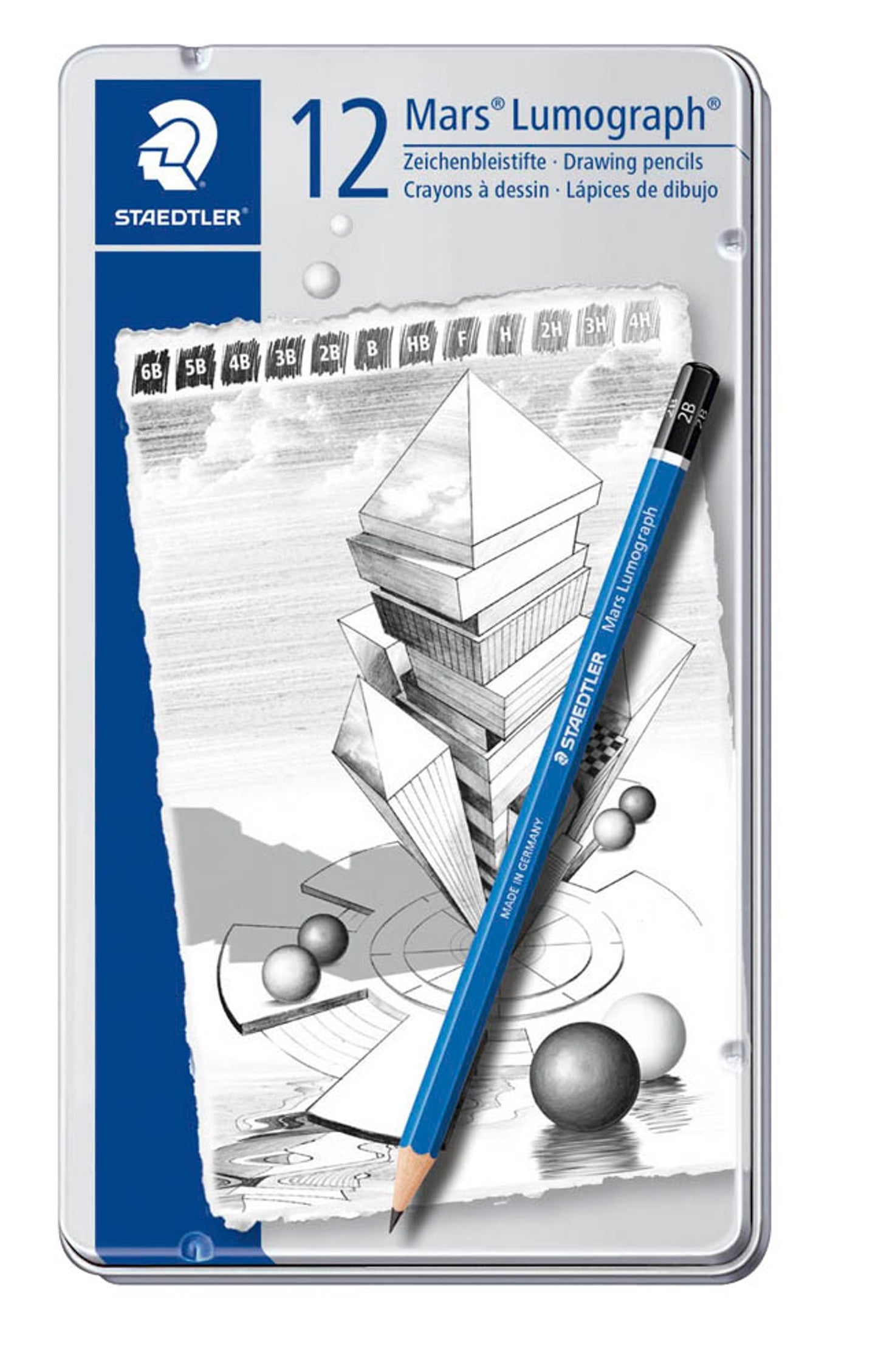 STAEDTLER Mars Lumograph 100 Bleistifte blau, 12 St.