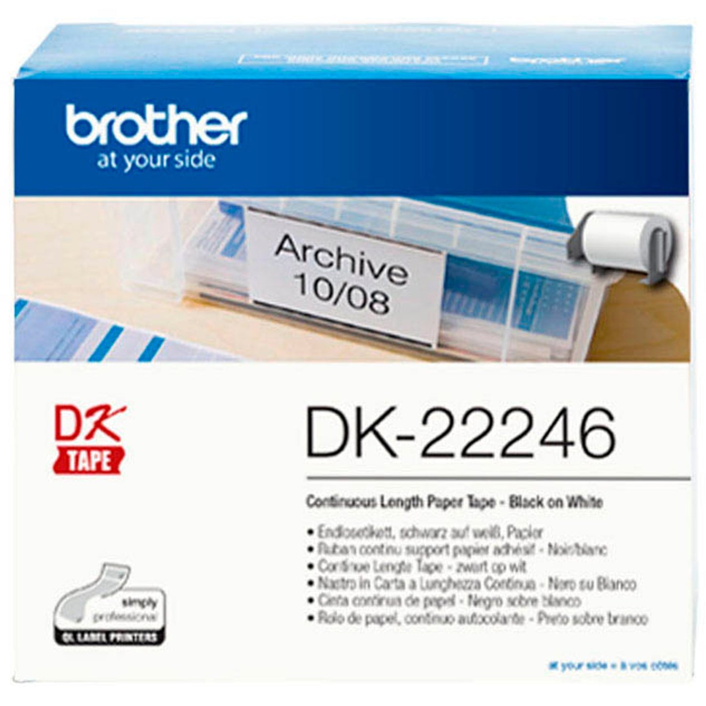 brother Endlospapierrolle für Etikettendrucker weiß 103,0 mm x 30,48 m | DK-22246