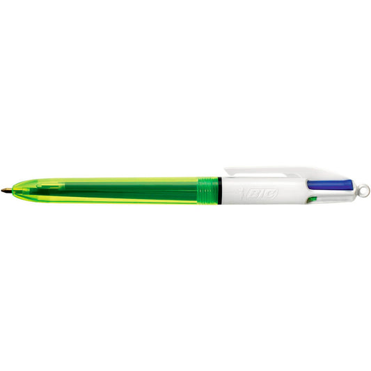 BIC 4-Farben-Kugelschreiber 4 Colours Fluo gelb, Schreibfarbe: farbsortiert | 982868