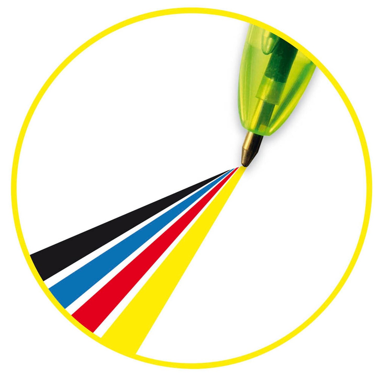 BIC 4-Farben-Kugelschreiber 4 Colours Fluo gelb, Schreibfarbe: farbsortiert | 982868