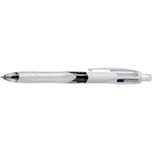BIC 4-Farben-Kugelschreiber 4 Colours 3+1 HB grau, Schreibfarbe: farbsortiert | 942104