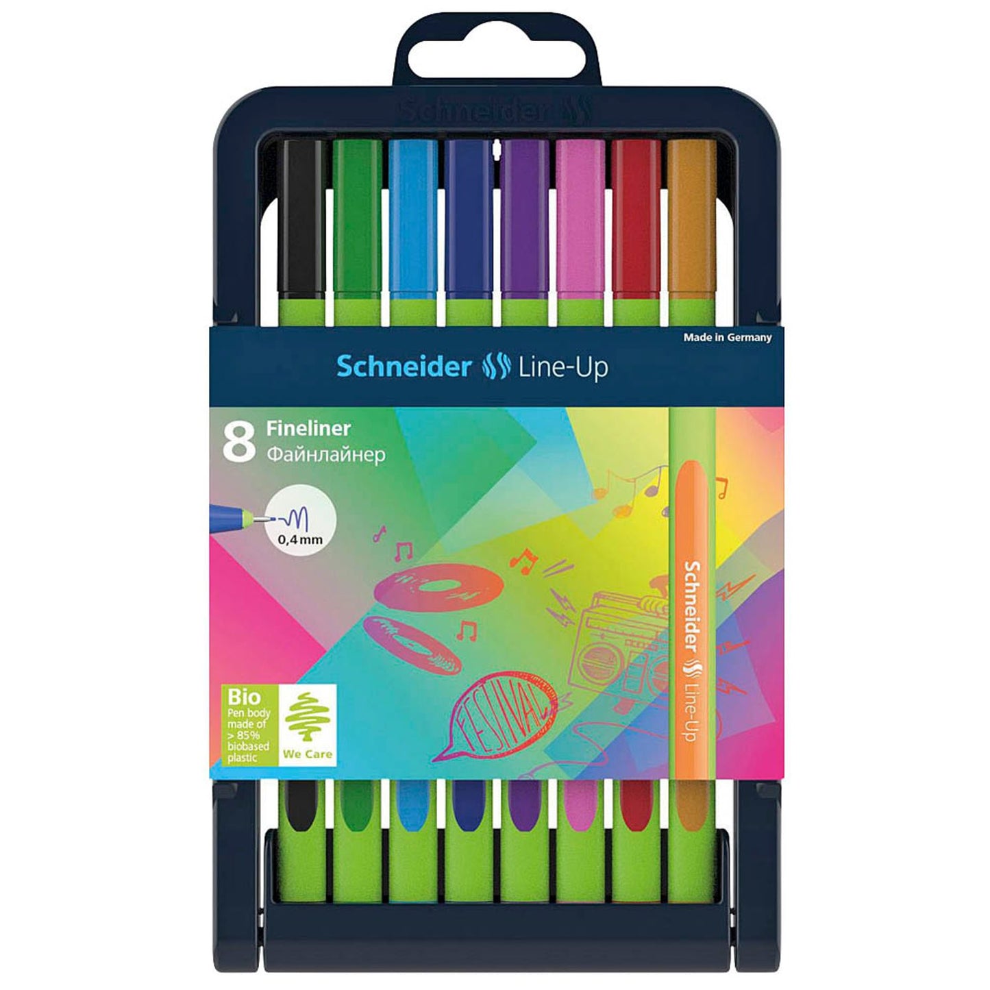 Schneider Line-Up Fineliner farbsortiert 0,4 mm | 191098 | 1 Pack = 8 St.