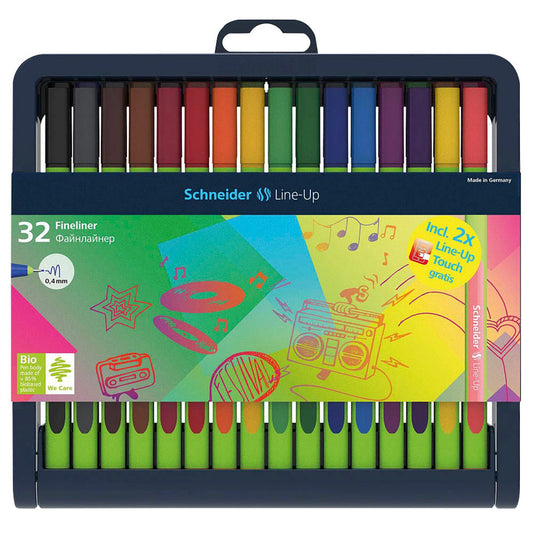 Schneider Line-Up Fineliner farbsortiert 0,4 mm | 191091 | 1 Pack = 32 St.