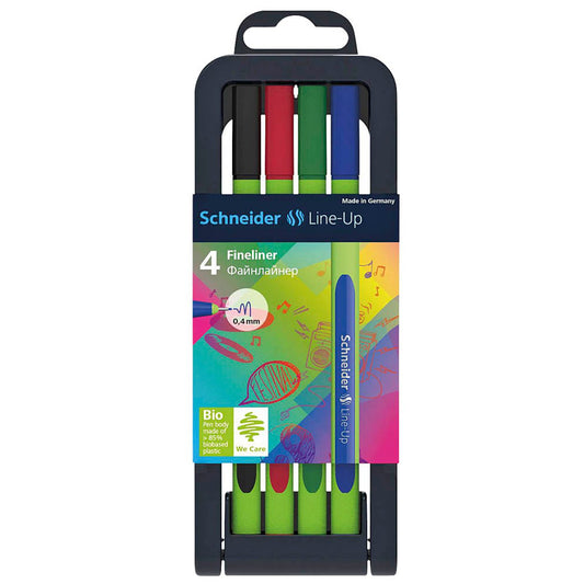 Schneider Line-Up Fineliner farbsortiert 0,4 mm | 191094 | 1 Pack = 4 St.