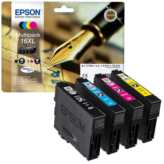 EPSON 16XL / T1636XL schwarz, cyan, magenta, gelb Druckerpatronen, 4er-Set | C13T16364012 | 1 Pack = 4 St.
