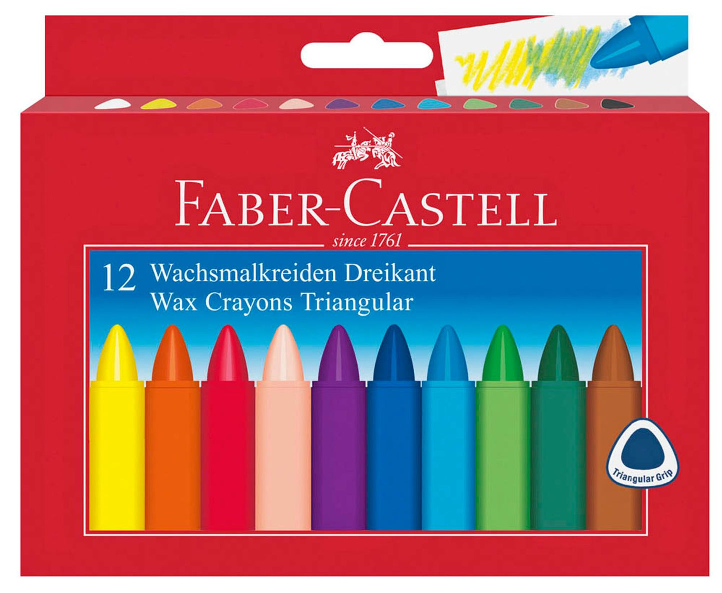 FABER-CASTELL Triangular Wachsmalstifte farbsortiert