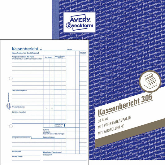 AVERY Zweckform Kassenbericht Formularbuch | 305
