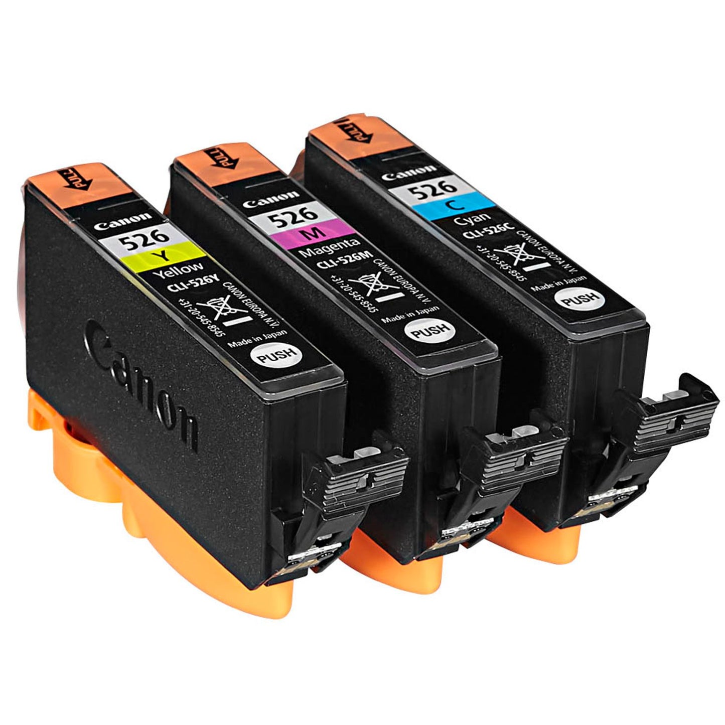 Canon CLI-526 C/M/Y cyan, magenta, gelb Druckerpatronen, 3er-Set | 4541B018 | 1 Pack = 3 St.