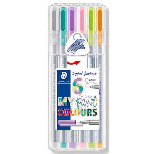STAEDTLER triplus pastel COLOURS Fineliner farbsortiert 0,3 mm | 334 SB6CS1 | 1 Pack = 6 St.