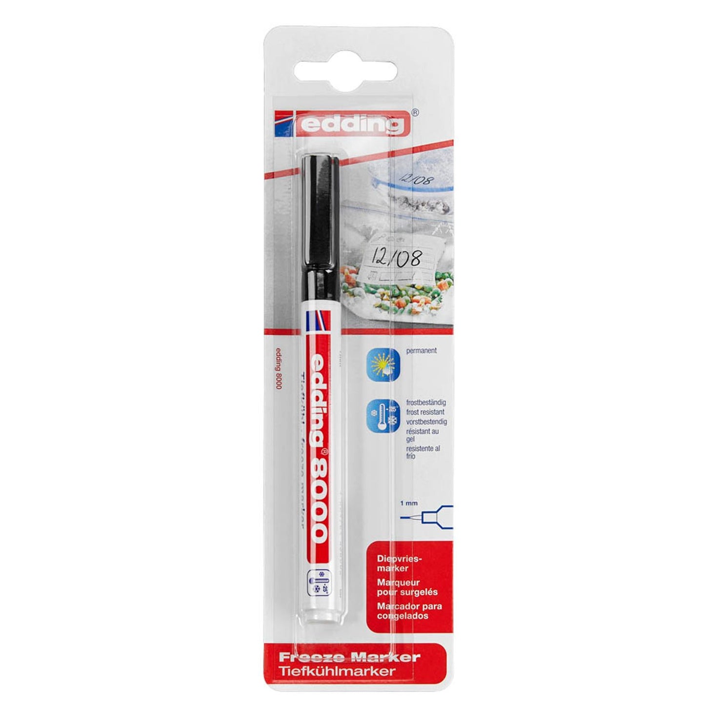 edding 8000 Tiefkühlmarker schwarz 1,0 mm | 4-8000-1-4001