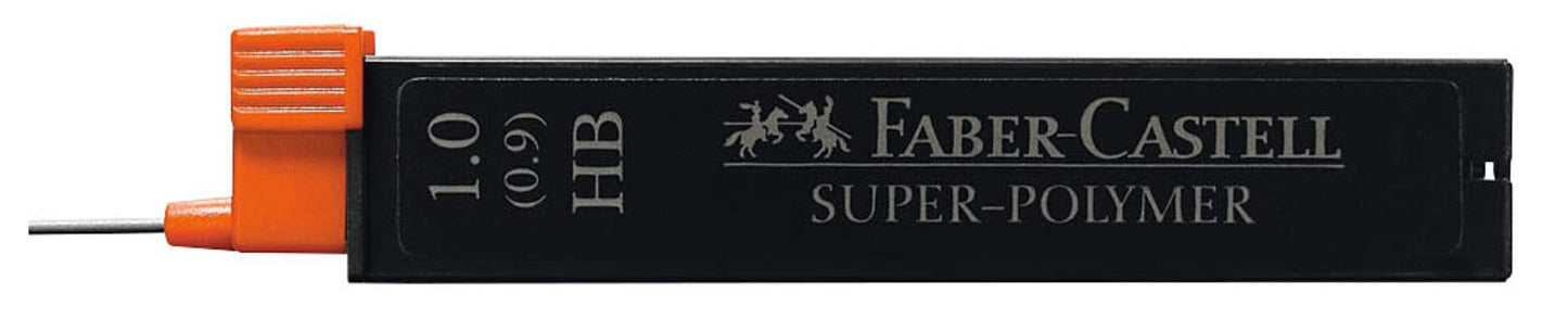FABER-CASTELL SUPER-POLYMER Feinminen-Bleistiftminen schwarz HB, 12 St.