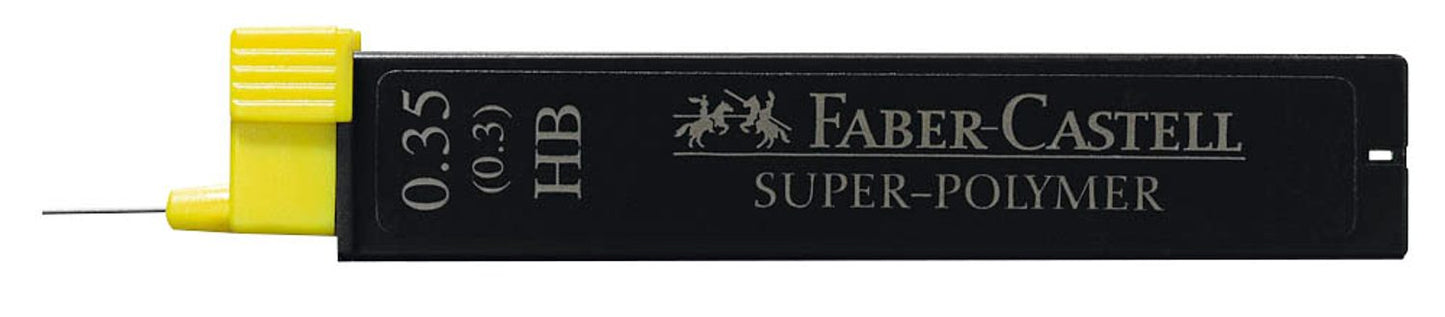 FABER-CASTELL SUPER-POLYMER Feinminen-Bleistiftminen schwarz HB, 12 St.