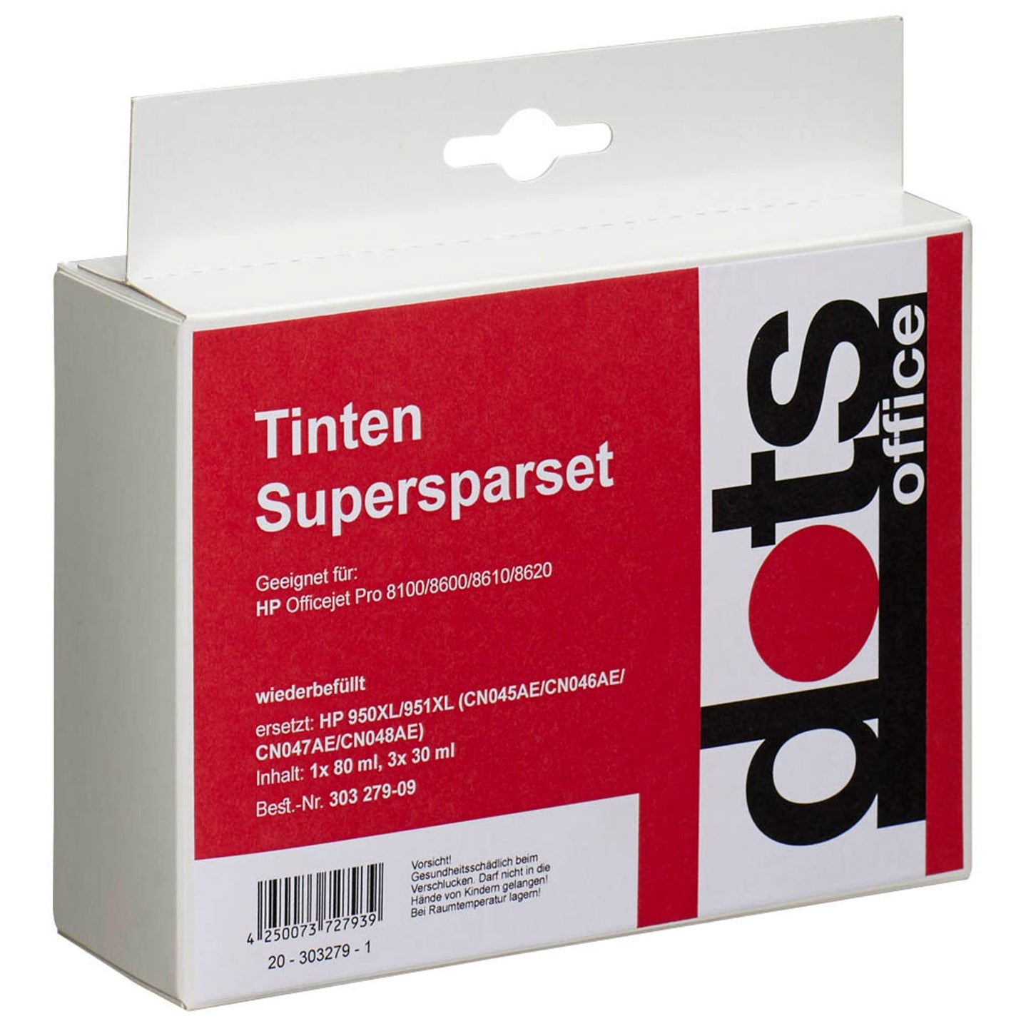 dots schwarz, cyan, magenta, gelb Druckerpatronen kompatibel zu HP 950XL/951XL (C2P43AE), 4er-Set | 1722,4050-DOTS | 1 Pack = 4 St.