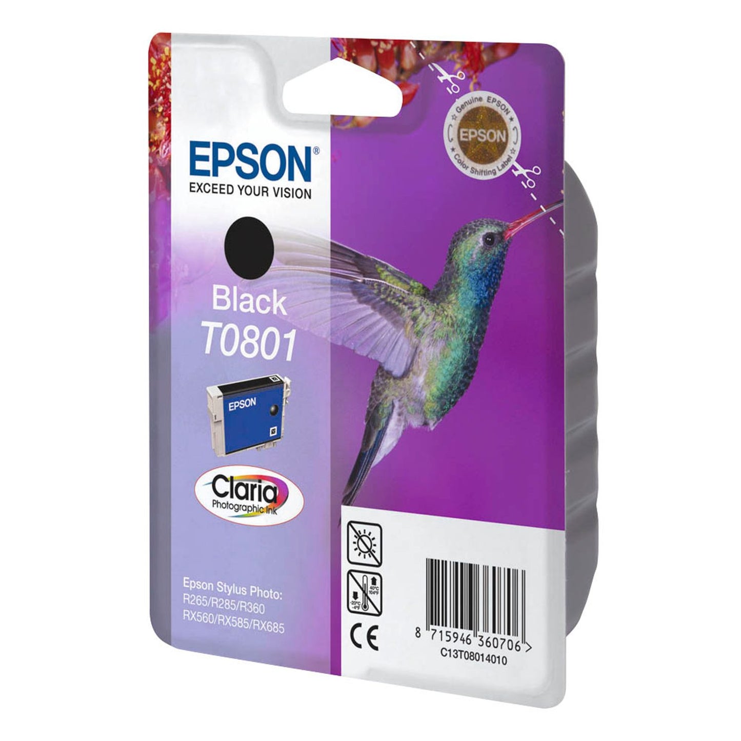 EPSON T0801 schwarz Druckerpatrone | C13T08014011
