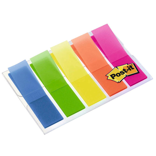 Post-it® Mini Haftmarker farbsortiert 5x 20 Streifen | 683HF5 | 1 Pack = 5x 20 Streifen
