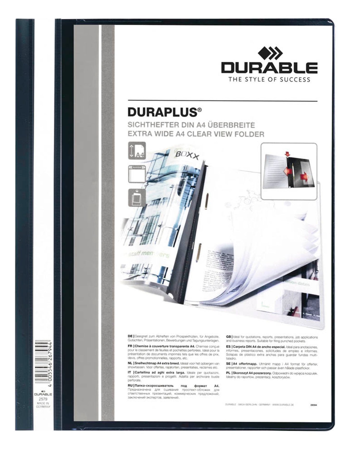 25 DURABLE Präsentationshefter DURAPLUS DIN A4 überbreit